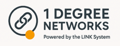 1 Degree Networks logo – Powered by the LINK System